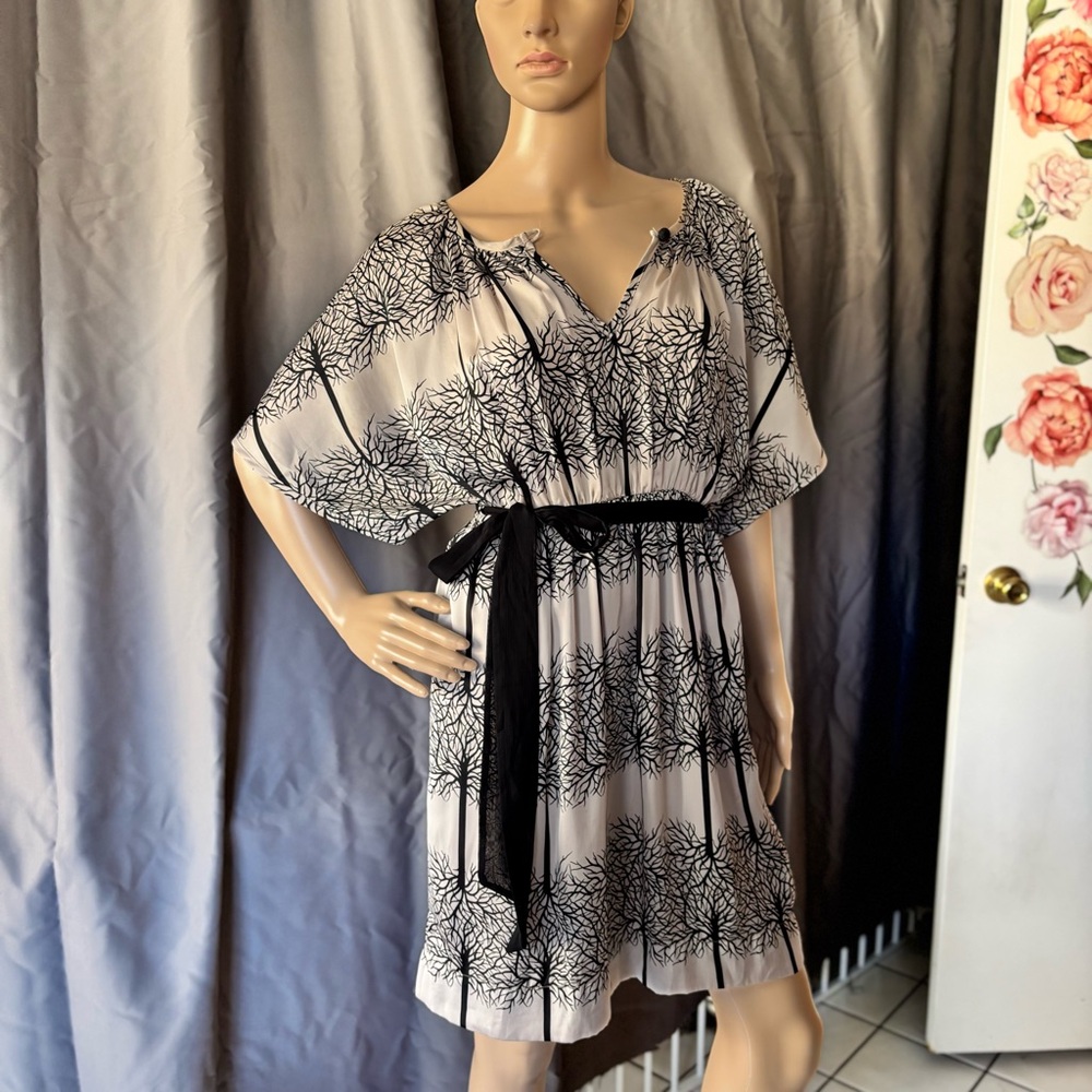 Collective Concepts Gray Black Asymmetrical Tiered Sundress